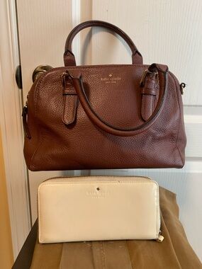 Kate Spade bundle brown bag cream wallet